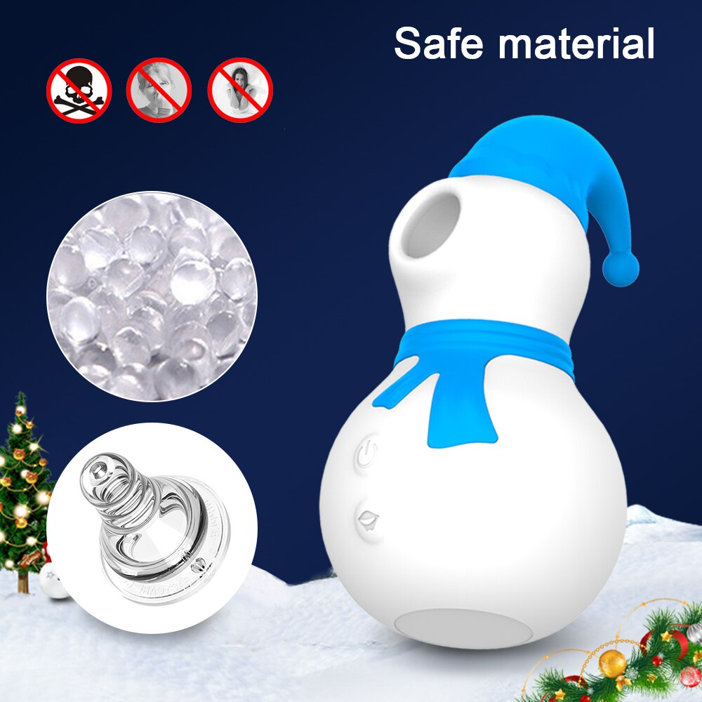 Snowman Clit Sucker Vibrator เซ็กซ์ทอยสำหรับผู้หญิงผู้ใหญ่18หัวนมคริสต์มาสหญิง Clitoris สูญญากาศกระตุ้นอมควย Oral