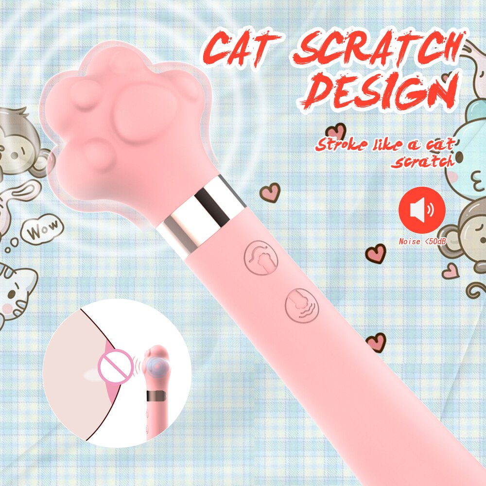 Soft น่ารัก Cat Claw Double Vibrator ซิลิโคนกันน้ำ Wand Masturbator เพศของเล่นสำหรับหญิงช่องคลอด G-Spot Anal นวด Shop