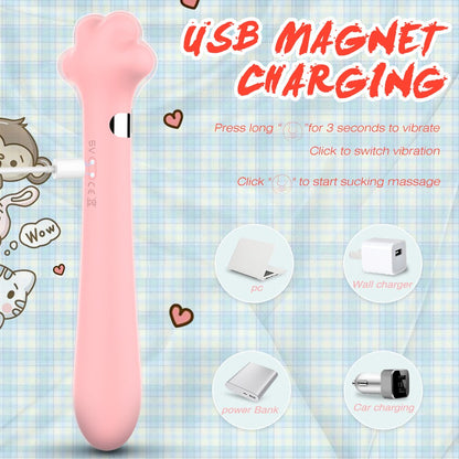 Soft น่ารัก Cat Claw Double Vibrator ซิลิโคนกันน้ำ Wand Masturbator เพศของเล่นสำหรับหญิงช่องคลอด G-Spot Anal นวด Shop