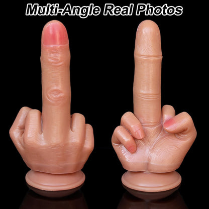 ขนาดใหญ่ Spoof กลางนิ้วมือของขวัญหนา Dildo เกย์นุ่มซิลิโคน Dick Big ดูดถ้วยประดิษฐ์ Penis Anal เสียบของเล่นเพศสำหรับสตรี