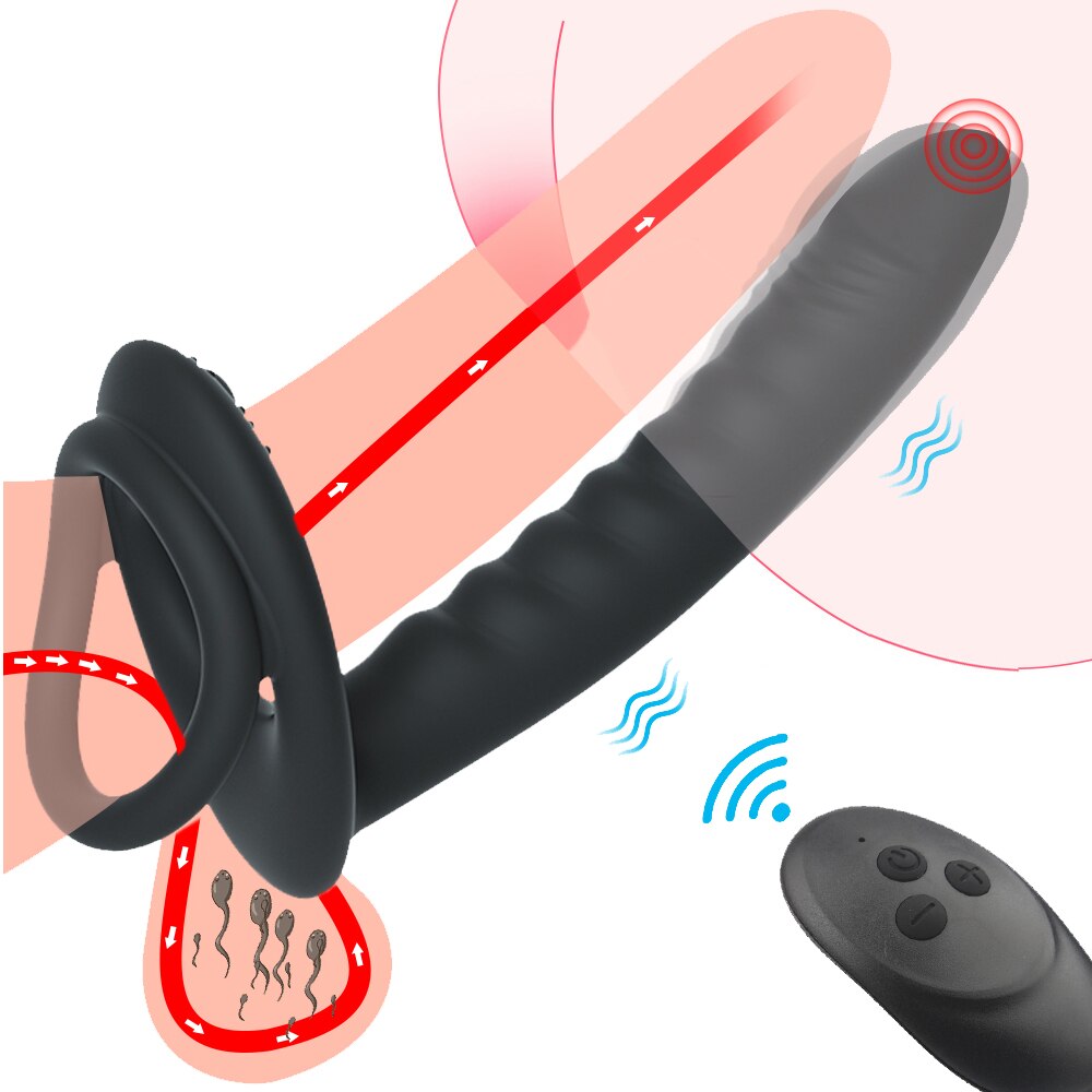 Strap-On Dildo ของเล่นช่วยตัวเองสำหรับผู้หญิง สายรัดองคชาต Dildo อวัยวะเพศ Plug Anal ลูกปัด Plug G-Spot ของเล่นสำหรับผู้ใหญ่18