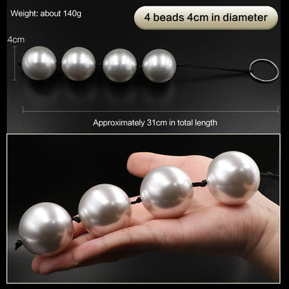 Super Large Pearl Anal Plugs Long Anal Beads Butt Plug Vaginal Balls Sex Toys for Women Men Handheld Anus Masturbator Expander