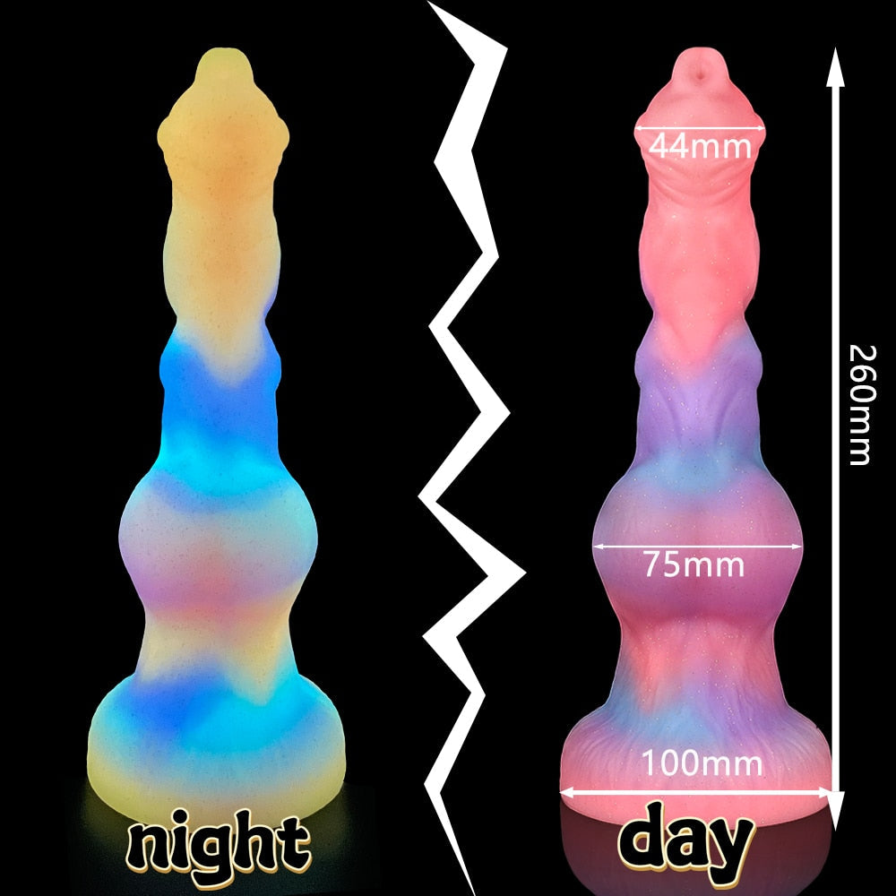 Super Soft Luminous อวัยวะเพศสุนัข Dildo ของเล่นสำหรับผู้ใหญ่สำหรับผู้หญิง Monster Dick ดูด Anal Toy ชายหญิง Masturbation