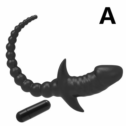 TPE with Vibrator Dog Tail Butt Plug Puppy Tail Anal Plug Toys G-spot Stimulator Erotic Adult Toys Slave Women Tail Gay Sex Toys