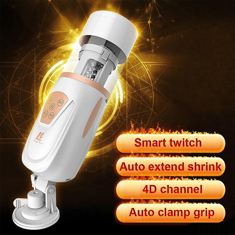 Automatic Telescopic Air Male Masturbator ช่องคลอดประดิษฐ์ Oral Anal Sex Masturbation เครื่องของเล่นเร้าอารมณ์สำหรับผู้ชาย