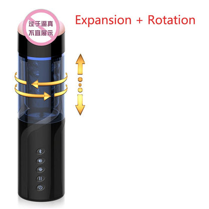 บลูทูธควบคุมอัตโนมัติ Telescopic หมุนลูกสูบชาย Masturbator คัพเซ็กซี่ Moans เสียงช่องคลอดจริง Pussy เซ็กซ์ทอยสำหรับ Man
