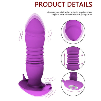 เครื่องสั่นจีสปอตแบบยืดหดได้พร้อมรีโมทคอนโทรล กันน้ำได้ สำหรับช่องคลอดและคลิตอริส ของเล่นทางเพศสำหรับผู้หญิงและคู่รัก