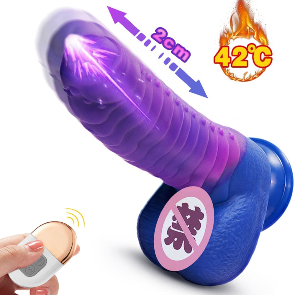 Realistic Animal Thrusting Heating Dildo Dragon Dick Dinosaur Female Masturbator Sex Toys G-Spot Anal Stimulation Penis Vibrator