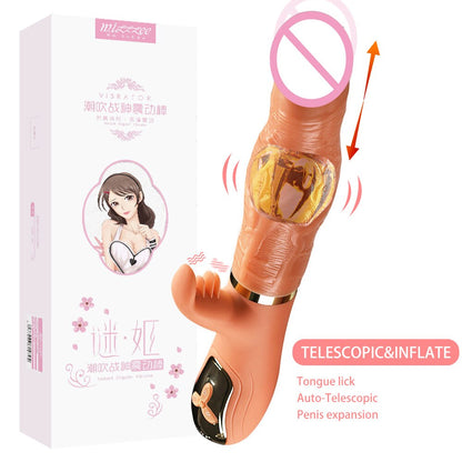มือถือ Thrusting Dildo Vibrator สำหรับผู้หญิง Clit เลียของเล่นผู้ใหญ่ เครื่องช่องคลอดช่องคลอดเครื่องมือหญิง Masturbator