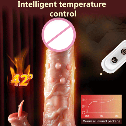 Thrusting Dildo จริง Vibrator ดูดถ้วย Telescopic ความร้อน Penis Vibrator หญิง Masturbator เซ็กซ์ทอยสำหรับสตรี