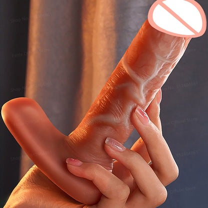 Thrusting Dildo Vibrators รีโมทควบคุมซิลิโคนแท้ สำหรับผู้หญิง Masturbator ช่องคลอดแบบยืดหดได้ อวัยวะเพศชายของเล่นทางเพศสำหรับผู้ใหญ่