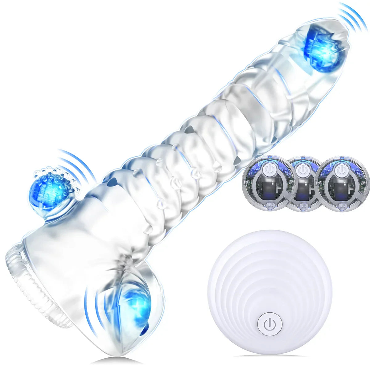 Transparent Realistic Penis Enlargement Sleeve Cock Ring Delay Ejaculation Extender Condoms Lock Ring Sex Toys for Men Adult