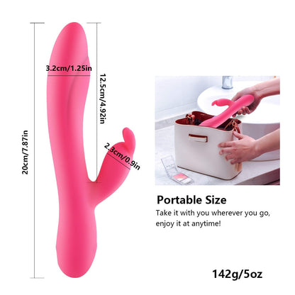 USB Charging Heating AV Rabbit Dildo Vibrator Vagina Clitoris Stimulator G-Spot Adult Game Sex Toys for Women Female Masturbator