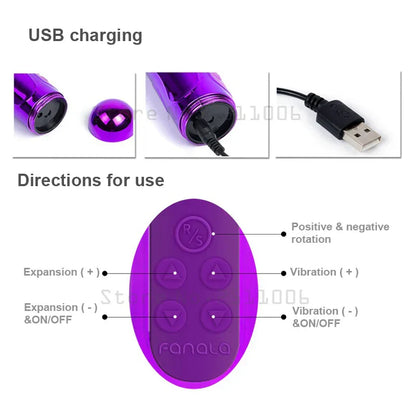 เครื่องนวดสั่นแบบยืดหดได้ USB สำหรับผู้หญิง อุปกรณ์ช่วยการมีเพศสัมพันธ์ ของเล่นทางเพศสำหรับผู้หญิง ผลิตภัณฑ์ทางเพศ เครื่องนวดสั่นรูปแท่ง