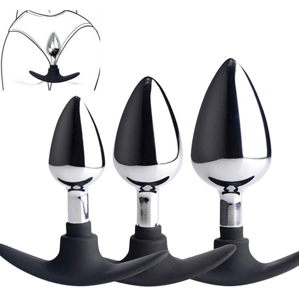 VETIRY Stainless Steel Butt Plug Anal Massager Spiral Beads Stimulation Thread Anal Plug Anus Sex Toy for Women Men SM Products