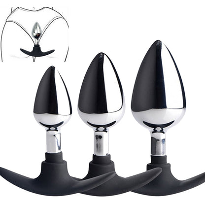 VETIRY Stainless Steel Butt Plug Anal Massager Spiral Beads Stimulation Thread Anal Plug Anus Sex Toy for Women Men SM Products