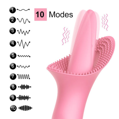 เครื่องสั่นกระตุ้น G-spot และคลิตอริสสำหรับนวดช่องคลอด เลียคลิตอริส ของเล่นผู้ใหญ่ 10 โหมดสำหรับผู้หญิงเพื่อช่วยถึงจุดสุดยอด