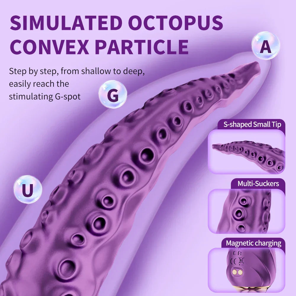 Vibrating Realistic Monster G-Spot Dildos Octopus Vibrator with 7 Powerful Mode Adult Sex Toys for Women Anal Vagina Stimulation