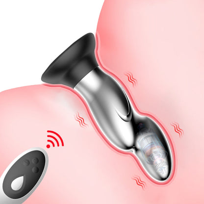 โลหะ Vibrator Anal เสียบของเล่นเพศสำหรับผู้ชาย Anal Massager สแตนเลส Butt Plug G-Spot Anus Stimulator Remote ช่องคลอด Vibrator