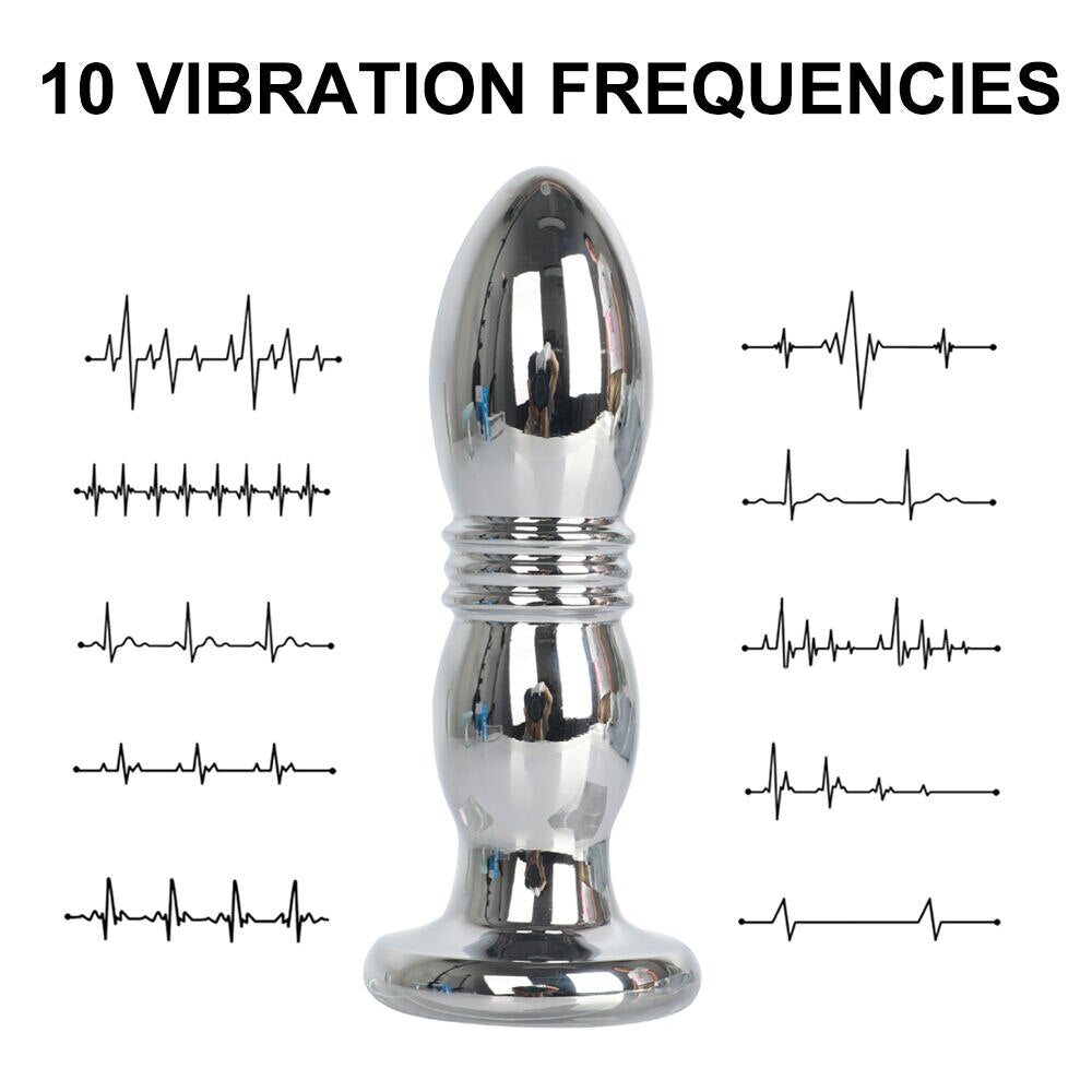โลหะ Vibrator Anal เสียบของเล่นเพศสำหรับผู้ชาย Anal Massager สแตนเลส Butt Plug G-Spot Anus Stimulator Remote ช่องคลอด Vibrator