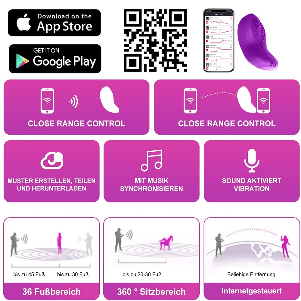 ผีเสื้อสวมใส่ Vibrator ไร้สายรีโมทแอปกางเกง Dildo Vibrator สำหรับผู้หญิง Clitoral Stimulator นวดเร้าอารมณ์เซ็กซ์ทอย
