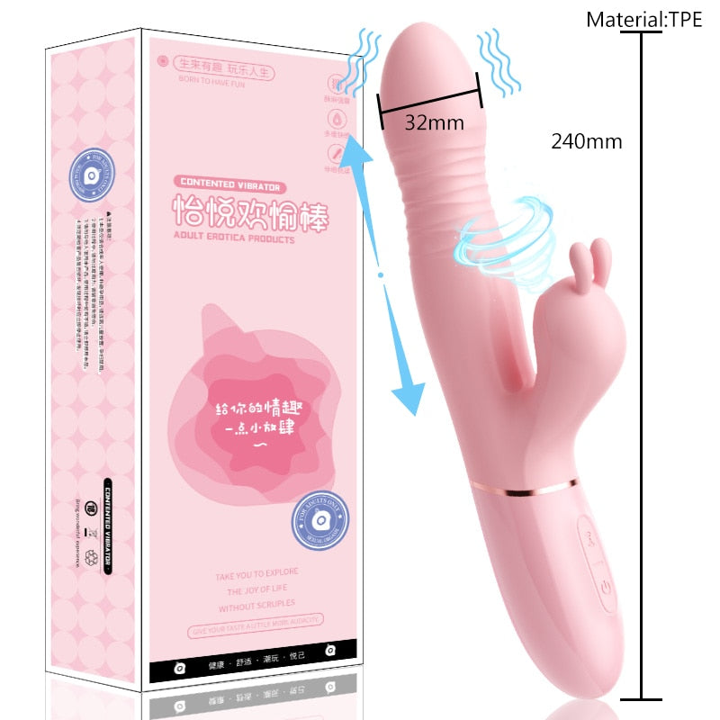 Vibrator สำหรับผู้หญิงเซ็กซ์ทอยซิลิโคนกระต่าย Vibrator USB กันน้ำ G-Spot กระตุ้น Clitoral Stimulator UYO