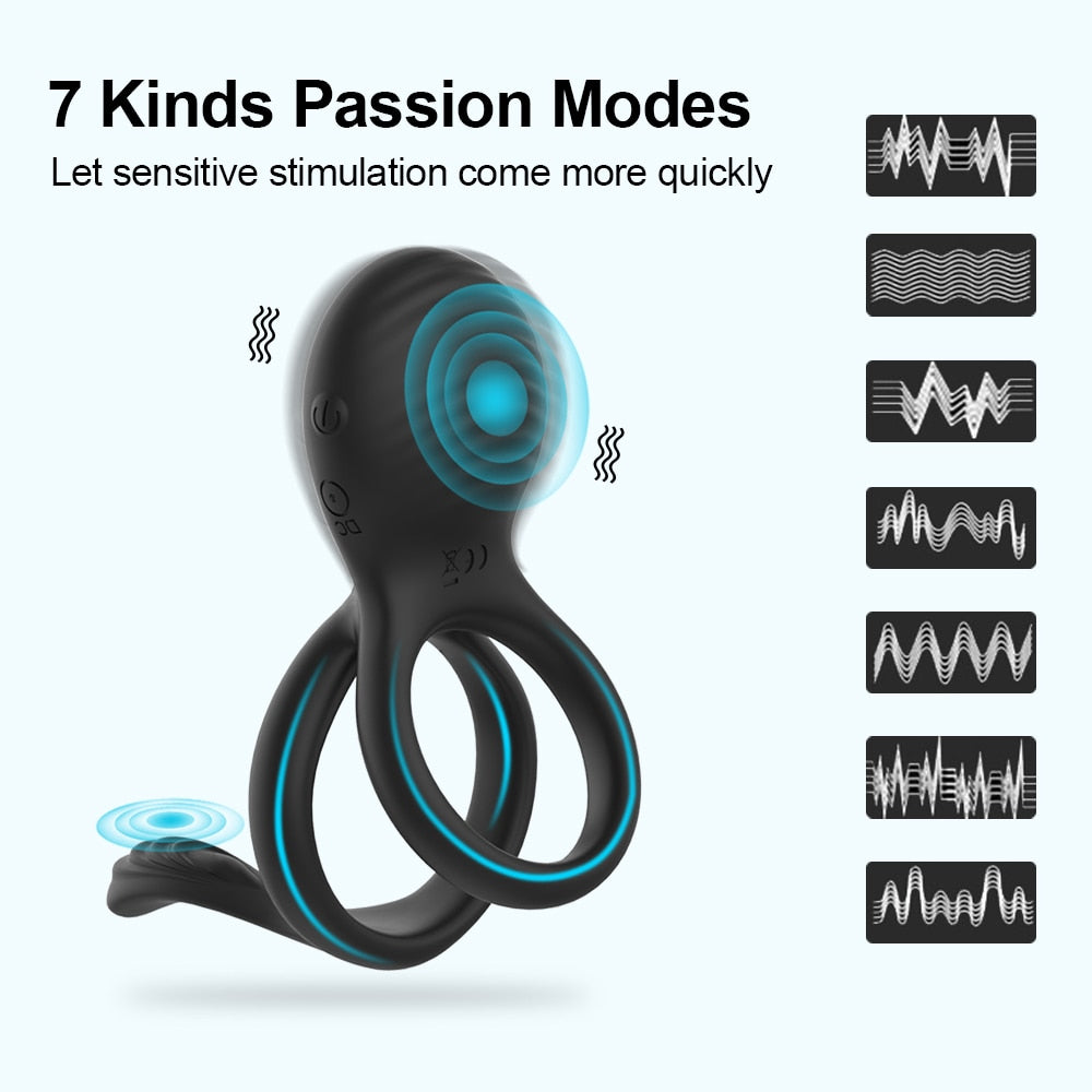 ของเล่นทางเพศสำหรับคู่รักไร้สายสำหรับผู้ชาย: ห่วงรัดองคชาตแบบสั่น, ห่วงรัดองคชาต, ชะลอการหลั่ง, ควบคุมด้วยรีโมท