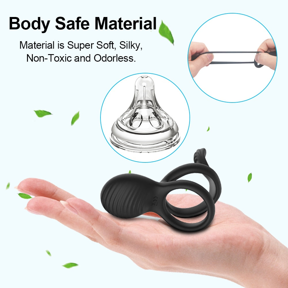 ของเล่นทางเพศสำหรับคู่รักไร้สายสำหรับผู้ชาย: ห่วงรัดองคชาตแบบสั่น, ห่วงรัดองคชาต, ชะลอการหลั่ง, ควบคุมด้วยรีโมท