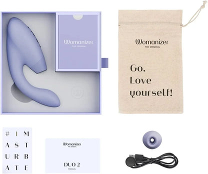 Womanizer Duo 10 Sucking Vibration Modes&14 Intensity Levels Sex Toy for Clitoral and G-spot Stimulation IPX7 Magnetic charging