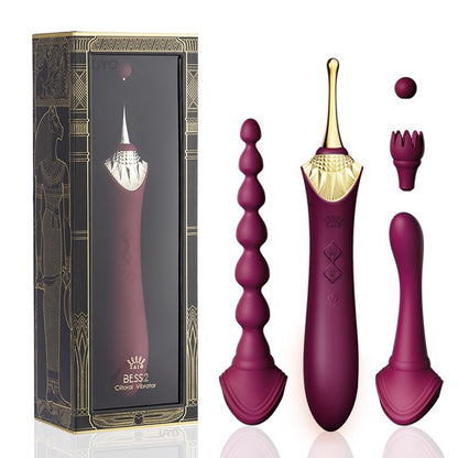 ZALO BESS 2.0G-Spot Vibrator ซิลิโคนกระตุ้นคลิตอริส มอเตอร์คู่ USB นวดสั่นแบบย้อนยุค ของเล่นทางเพศสำหรับผู้หญิง