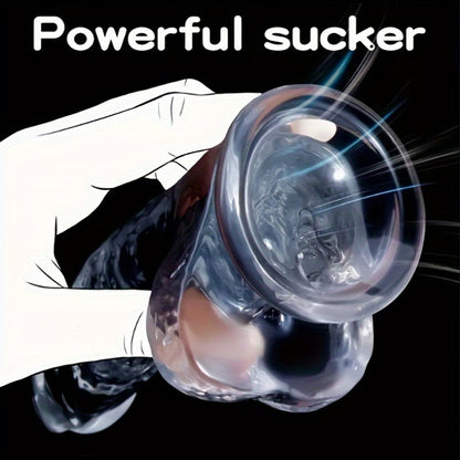 5 Sizes Transparent Soft Jelly Dildo Realistic Fake Dick Penis Sucker Butt Plug Sex Toys for Woman Men Vagina Anal Sex Toys