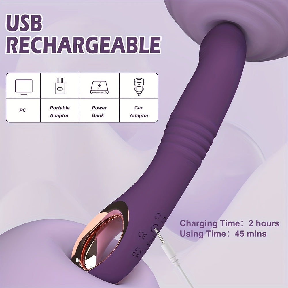 ของเล่นผู้ใหญ่แบบ USB ชาร์จได้สองฟังก์ชัน: 10 โหมดการสั่นและการกระตุ้น การออกแบบซิลิโคนสมจริง เหมาะสำหรับผู้หญิงและคู่รัก