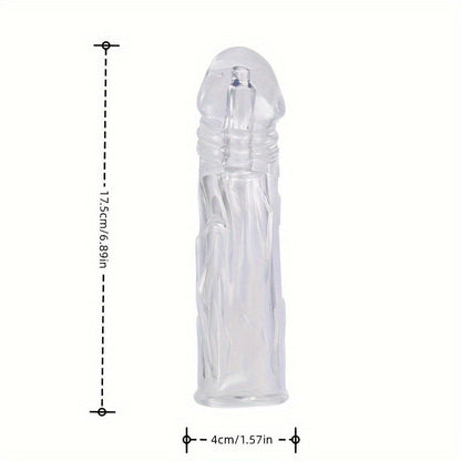 1pcs Men's Flesh Color Or Crystal Adult Sex Toy Penis Cover Sleeve Penis Extender Reusable Delay Ejaculation Add More Fun And Excitement For Men Women Couples