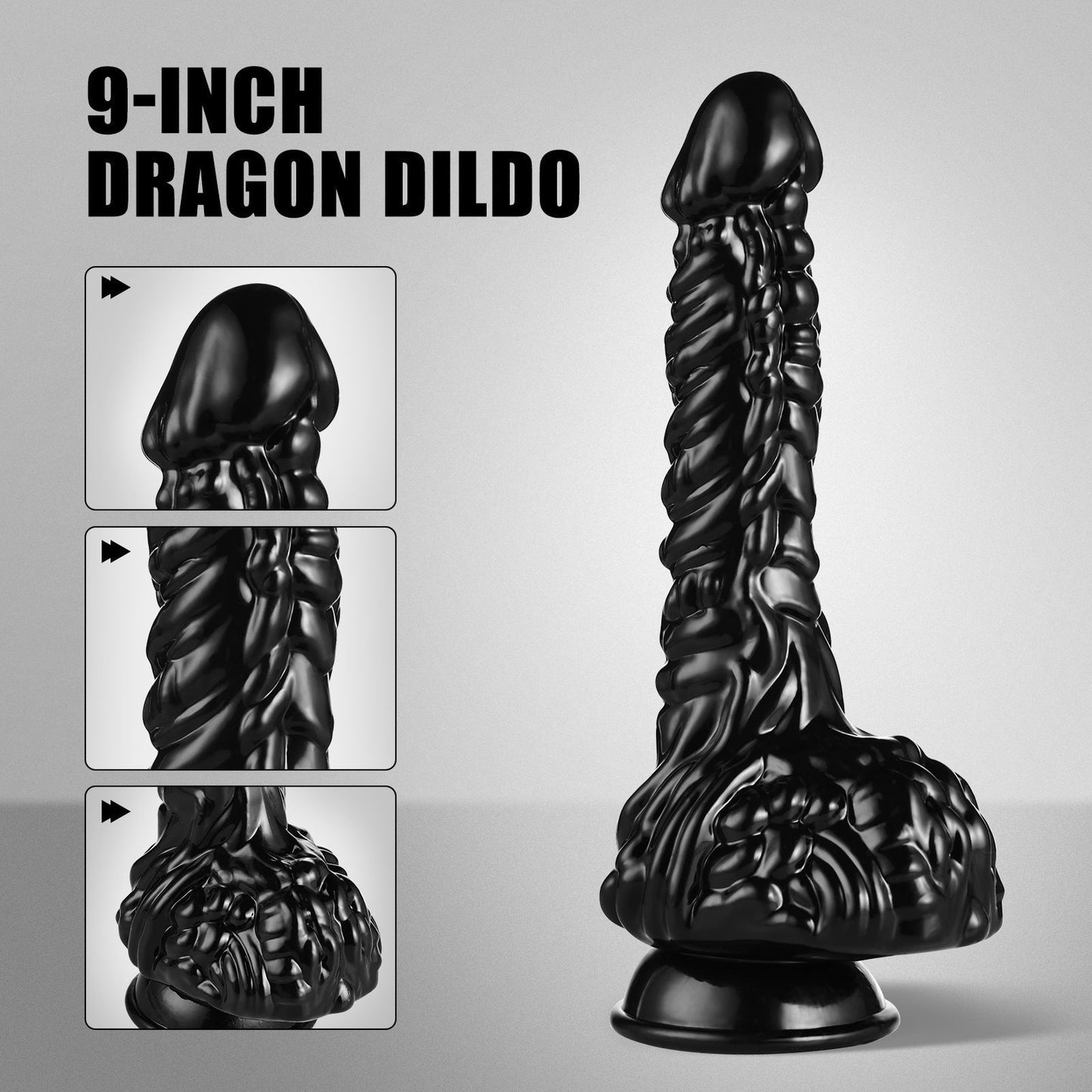 Dragon Design TPE Penis. แท่งช่วยตัวเองชายไร้สาย สีล้วน ขนาด 9 นิ้ว สำหรับช่วยตัวเอง ทำความสะอาดด้วยมือได้ อุปกรณ์กระตุ้นอารมณ์สำหรับชาย