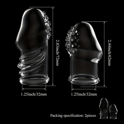 2pcs Transparent Permanent Empty Penis Sleeve. Soft Elastic TPE Material. Delayed Ejaculation Penis Ring. Reusable Dildo Penis Sleeve. Granular Texture Penis Extender. Physical Sensitivity Reduction. Penis Expansion For Men And Couples To Use Sex Toy