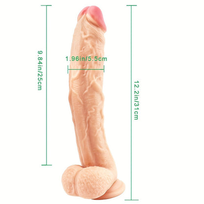 12 INCH Liquid Silicone Realistic Dildo Skin Feeling Huge Penis Suction