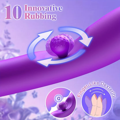 G Spot Vibrator Sex Toys - อุปกรณ์กระตุ้นความสุขทางเพศสำหรับผู้ใหญ่ 3-in-1 พร้อมโหมดการถู 10 แบบ, การสั่น 7 แบบ และการนวด 7 แบบ. อุปกรณ์กระตุ้นคลิตอริส Dildo Rabbit Vibrators ของเล่นทางเพศสำหรับผู้หญิงและคู่รัก สีม่วง