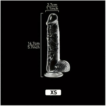5 Sizes Transparent Soft Jelly Dildo Realistic Fake Dick Penis Sucker Butt Plug Sex Toys for Woman Men Vagina Anal Sex Toys