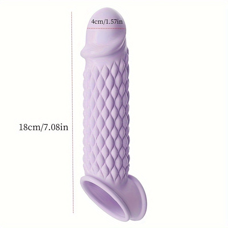 Blue Purple White Large TPE Material Wolf Tooth Mesh Simulation Penis Cover Penis Sleeve