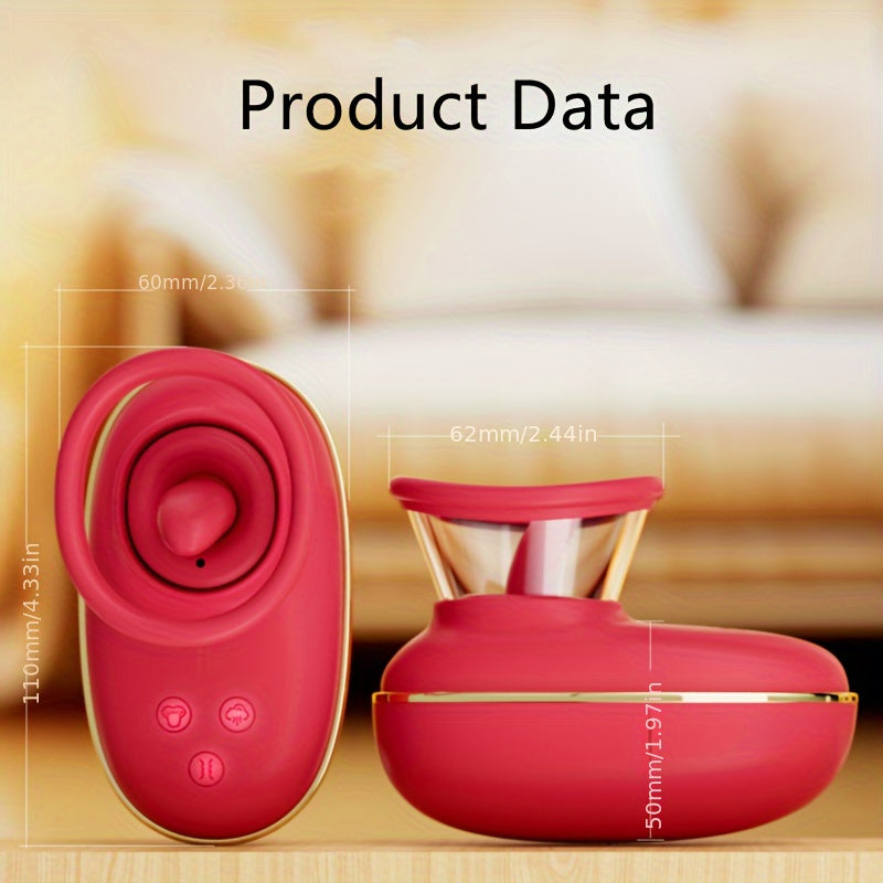 Rose Massager 9 Frequency Vibration. 9 Frequency Tongue Licking. 3 Frequency Sucking. Adult Female Masturbation Sex Toy