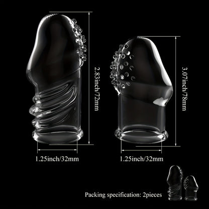 2pcs Transparent Permanent Empty Penis Sleeve. Soft Elastic TPE Material. Delayed Ejaculation Penis Ring. Reusable Dildo Penis Sleeve. Granular Texture Penis Extender. Physical Sensitivity Reduction. Penis Expansion For Men And Couples To Use Sex Toy
