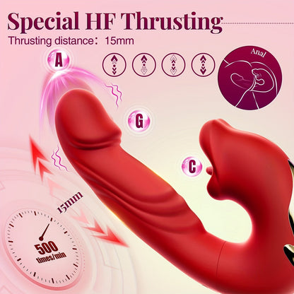 Thrusting Vibrator Sex Toys - G Spot Vibrator Women Sex Toys With 7 Thrusting & Vibrating & Licking Modes Tongue Toy For Women For Clitoral Stimulation Thrusting Dildo Adult Toys Rose Sex Toy